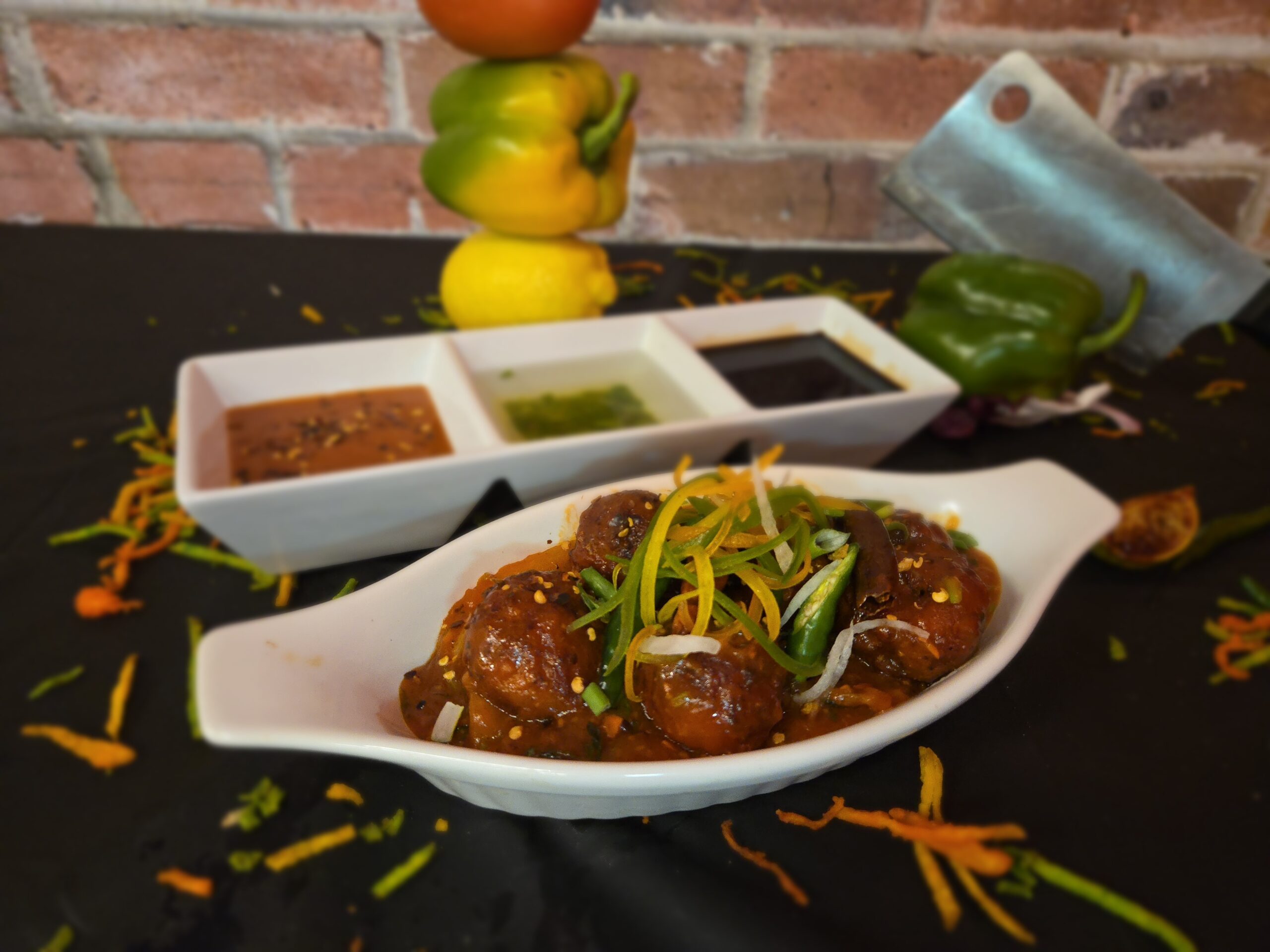 Chilli Garlic Veg Momos